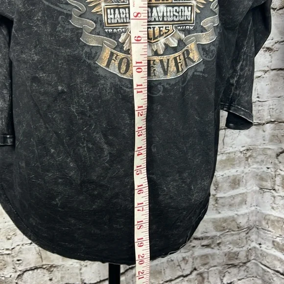 Harley-Davidson Women’s 2X | 3/4 Sleeve | RAF Mildenhall Military | Studded Top - Picture 12 of 14